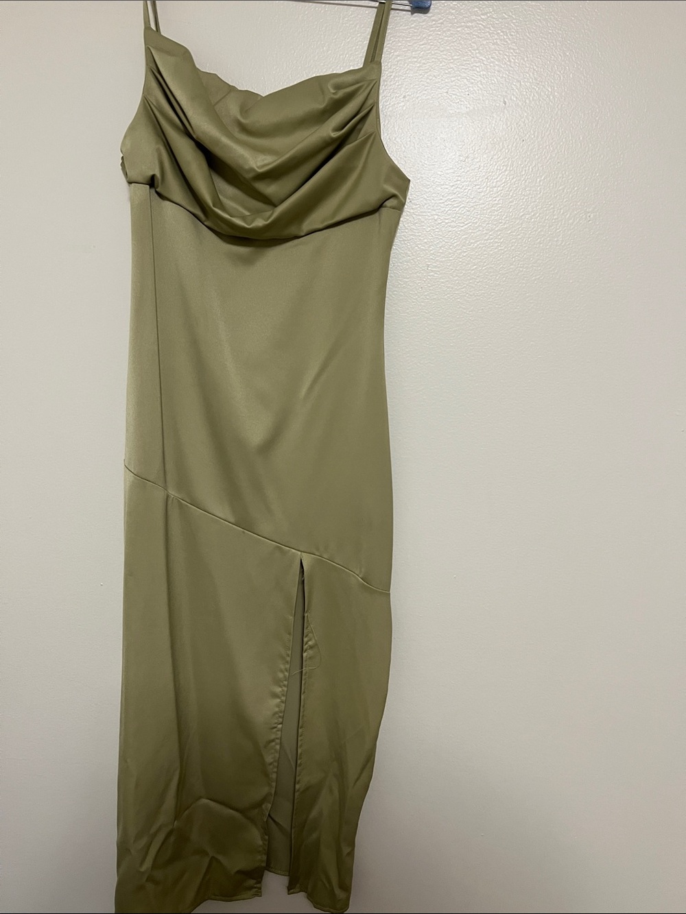 Sage Green Cowl Neck Slip Dress